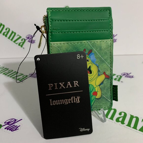 Loungefly Cardholder Disney Pixar A Bug's Life Heimlich Leaf Print Card Holder - Picture 2 of 3